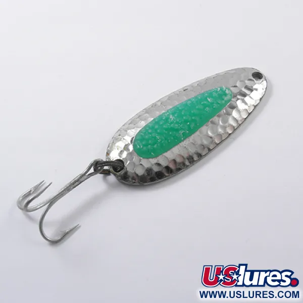 Vintage   Blue Fox Pixee , 3/4oz Nickel / Green fishing spoon #1866