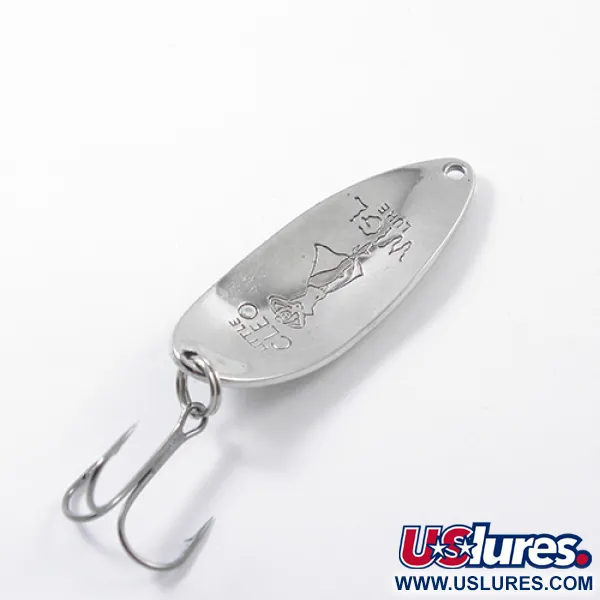 Vintage  Seneca Little Cleo (Hula Girl), 1/2oz Nickel / Green fishing spoon #1868