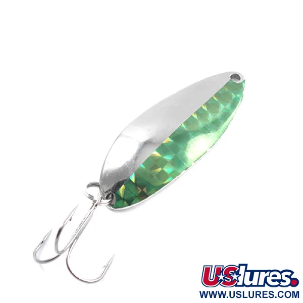 Vintage  Seneca Little Cleo (Hula Girl), 1/2oz Nickel / Green fishing spoon #1868
