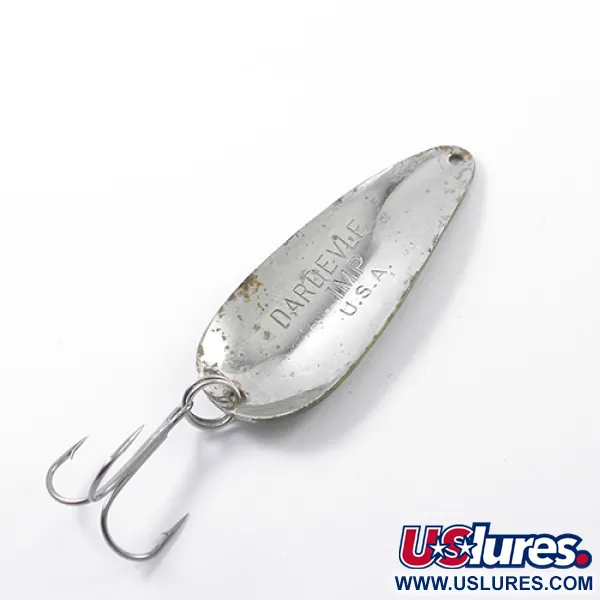 Vintage  Eppinger Dardevle Imp, 2/5oz Frog / Nickel fishing spoon #1869