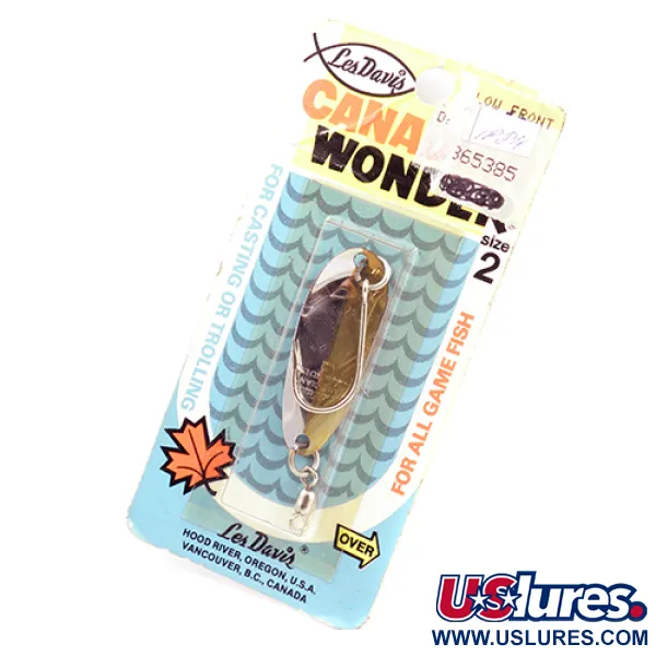  Other Les Davis Canadian Wonder, 1/4oz Nickel / Gold fishing spoon #1884