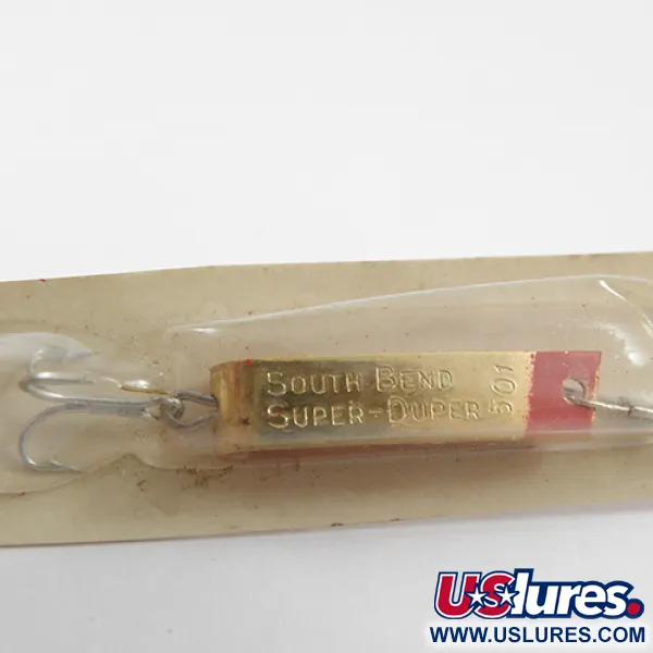  South Bend Super-Duper 501, 3/32oz Gold / Red fishing spoon #1889