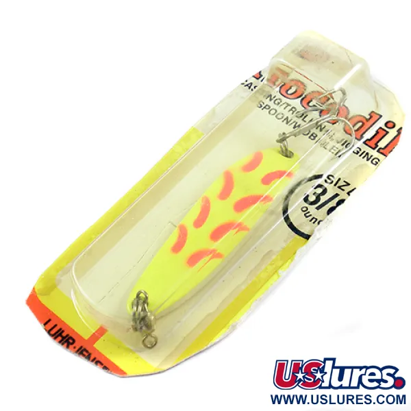  Luhr Jensen Krocodile Die #3 1890, 1/2oz Fluorescent Yellow fishing spoon #1890