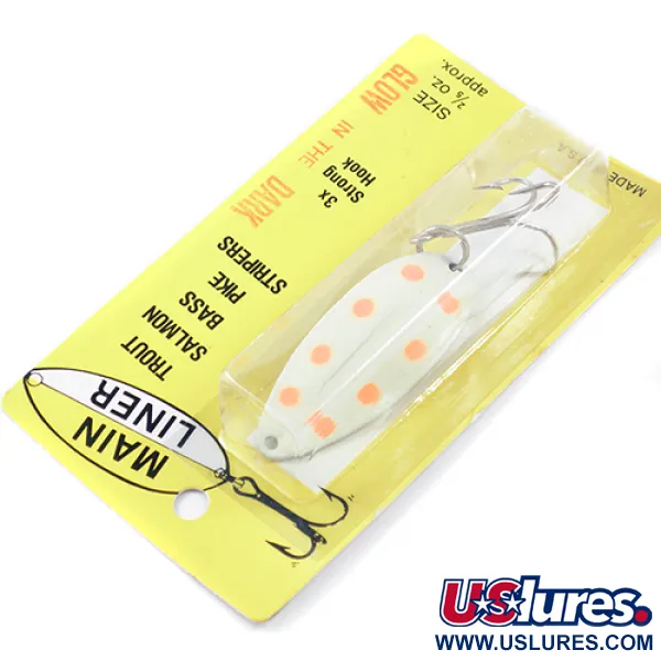  TODDCO Mainliner , 2/5oz Glow (Glow in Dark) fishing spoon #1892