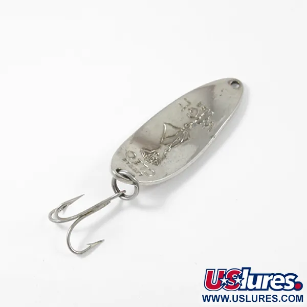 Vintage  Seneca Little Cleo (Hula Girl), 1/3oz Nickel / Orange fishing spoon #1895