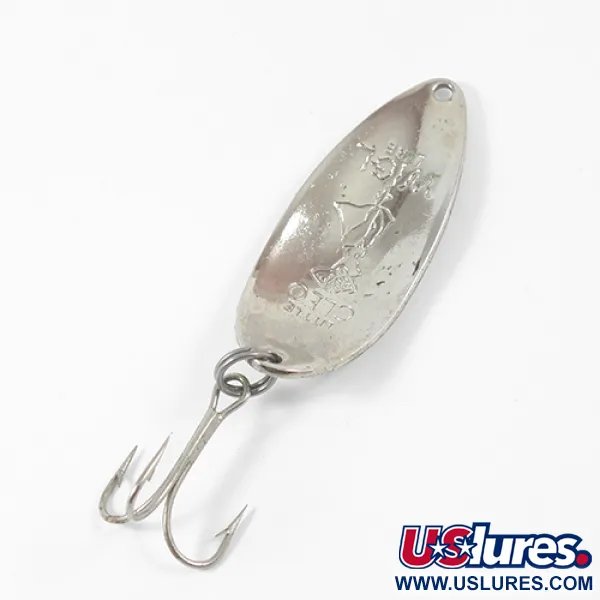 Vintage  Seneca Little Cleo (Hula Girl), 1/2oz Nickel / Light Green fishing spoon #1899