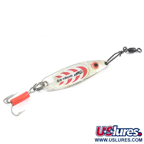 Vintage   Mepps Syclops 00, 3/16oz Silver / Red fishing spoon #1918