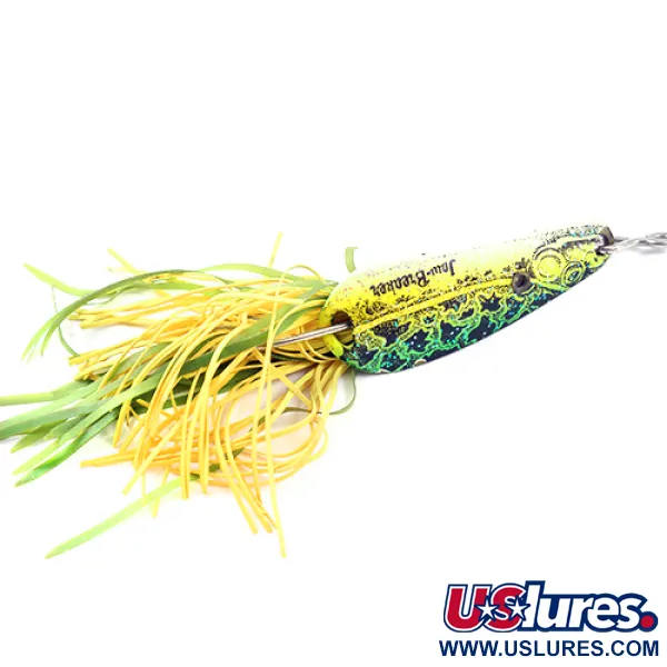 Vintage  Northland tackle Weedless Jaw-Breaker, 1/2oz Frog Green  fishing spoon #1919