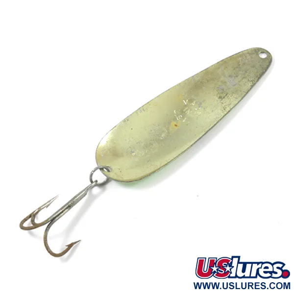 Vintage  Worth Chippewa, 2/3oz Hammered Gold / Green fishing spoon #1928