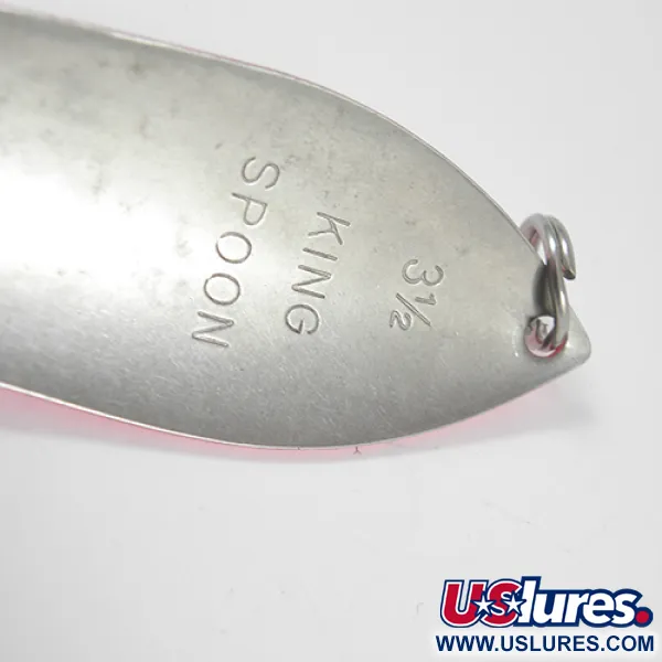 Vintage  Pro King Weedless King Spoon, 1 1/4oz Silver / Pink fishing spoon #1931