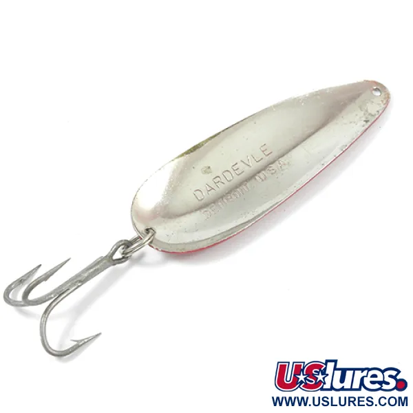 Vintage  Eppinger Dardevle, 1oz Red / White / Nickel fishing spoon #1939