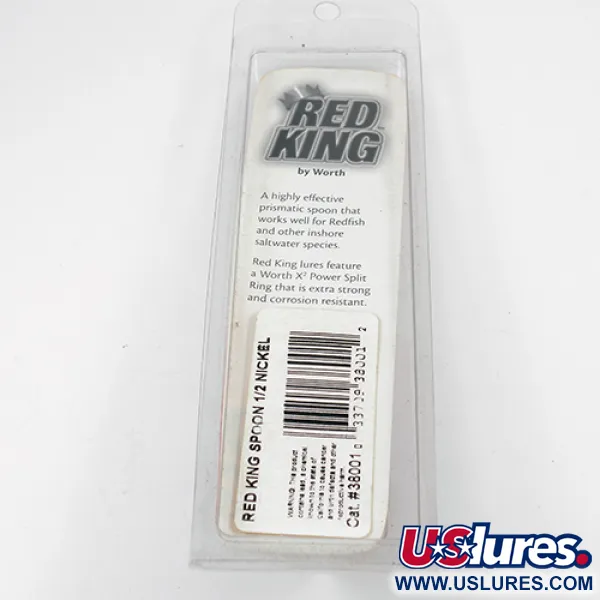  Worth Red King Spoon, 3/5oz Hammered Nickel fishing spoon #1943