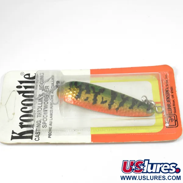  Luhr Jensen Krocodile Die #5, 3/4oz Hammered Fire Tiger / Gold fishing spoon #1944