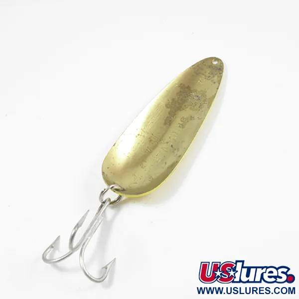 Vintage  Eppinger Dardevle, 1oz Five of diamonds (Red / Yellow / Brass) fishing spoon #1950