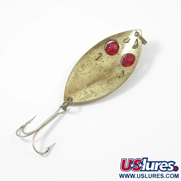 Vintage  Hofschneider Red Eye junior, 2/5oz Brass fishing spoon #1961