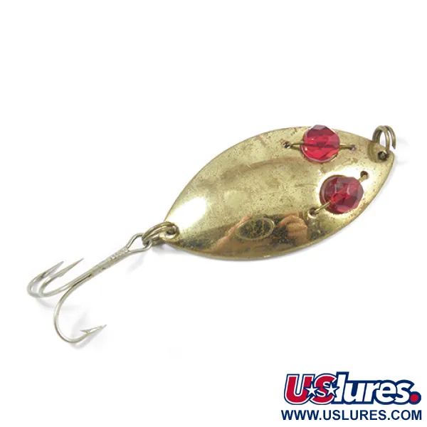 Vintage  Hofschneider Red Eye junior, 2/5oz Brass fishing spoon #1961