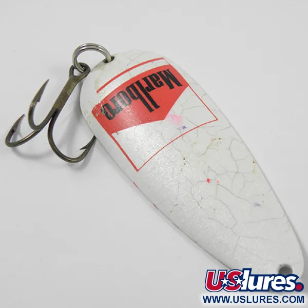 Vintage  Unknown Marlboro, 3/5oz White Pearl / Nickel fishing spoon #1964