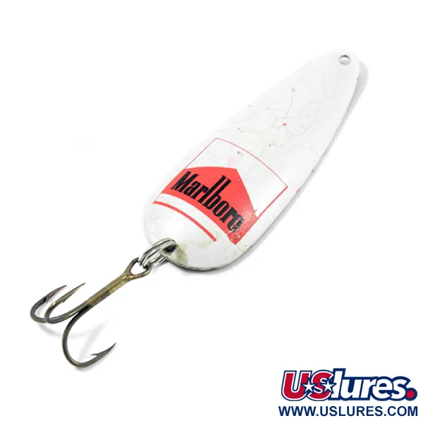 Vintage  Unknown Marlboro, 3/5oz White Pearl / Nickel fishing spoon #1964