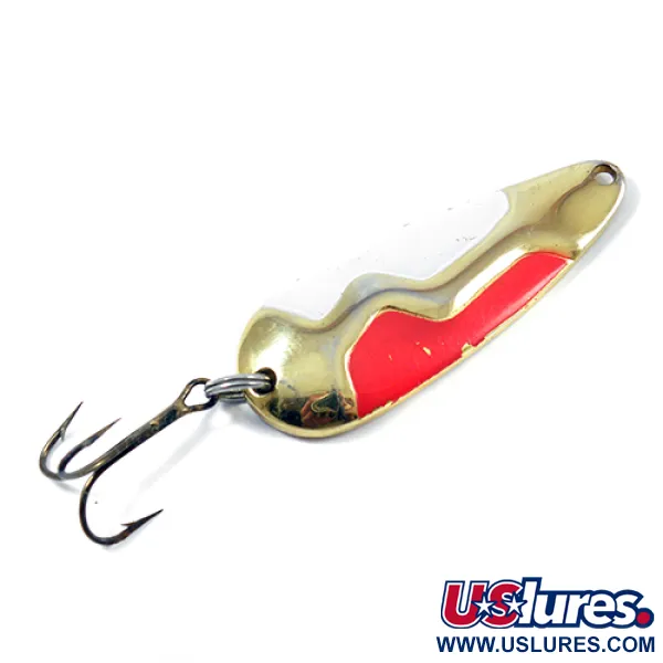 Vintage  Acme Kamlooper Jumbo, 2/3oz Red / White / Nickel / Gold fishing spoon #1966