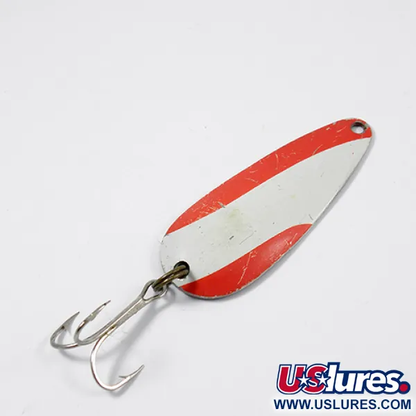 Vintage   Nebco Flashbait 266, 1/3oz Red / White / Nickel fishing spoon #1972