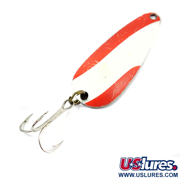 Vintage   Nebco Flashbait 266, 1/3oz Red / White / Nickel fishing spoon #1972