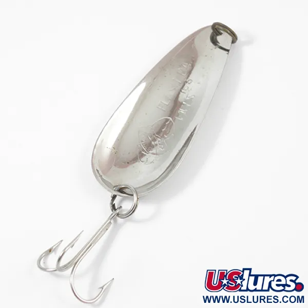 Vintage   Nebco Flashbait 166, 1/2oz Hammered Nickel fishing spoon #1975