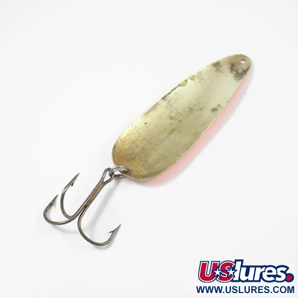 Vintage   Cabela's , 3/4oz Hammered Gold / Orange fishing spoon #1976