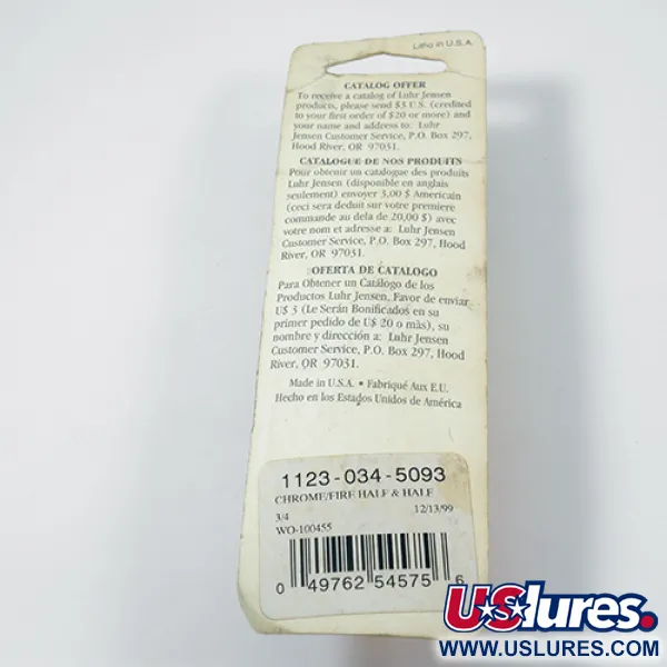  Luhr Jensen Lil' Kroc (Krocodile Stubby), 3/4oz Nickel / Red fishing spoon #1977