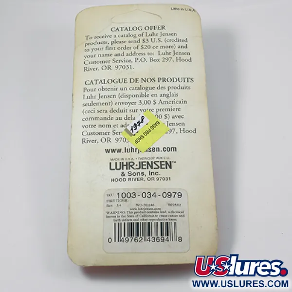  Luhr Jensen Krocodile Die #5, 3/4oz Fire Tiger fishing spoon #1978