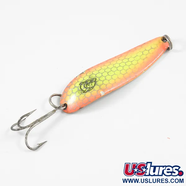 Vintage  Eppinger Dardevle Cop-E-Cat 7400, 1/2oz Yellow / Orange / Nickel fishing spoon #1982