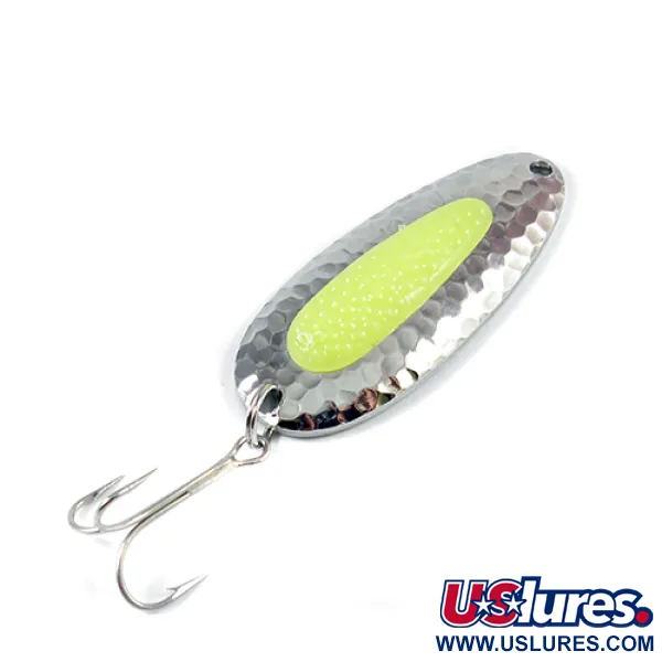 Vintage   Blue Fox Pixee , 3/4oz Hammered Nickel / Yellow fishing spoon #1986