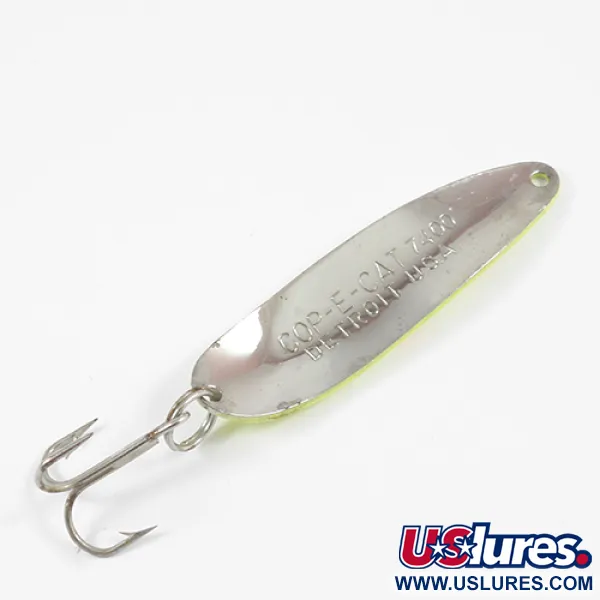 Vintage  Eppinger Dardevle Cop-E-Cat 7400, 1/2oz Five of Diamonds (Yellow / Red / Nickel) fishing spoon #1988