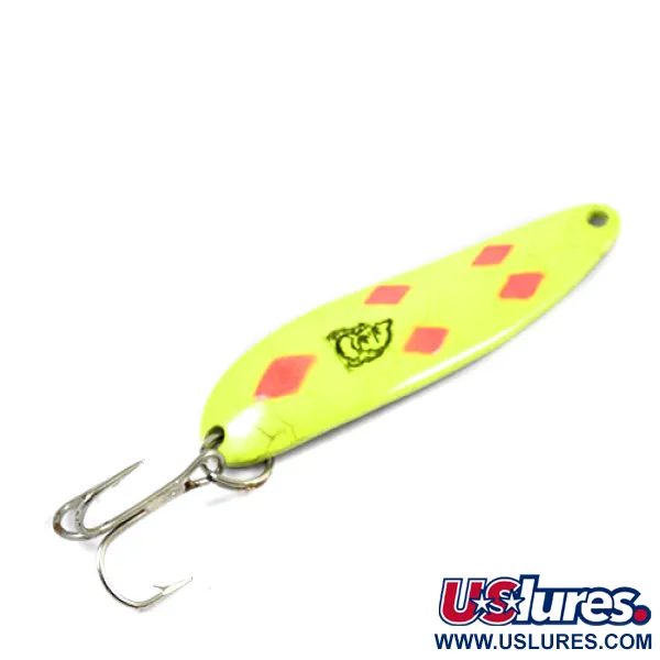 Vintage  Eppinger Dardevle Cop-E-Cat 7400, 1/2oz Five of Diamonds (Yellow / Red / Nickel) fishing spoon #1988