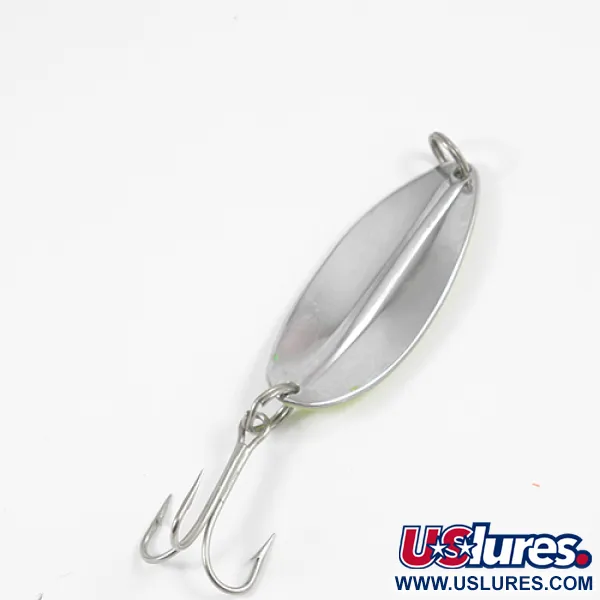 Vintage  TODDCO Main liner , 1/2oz Fluorescent Yellow / Green / Nickel fishing spoon #1989