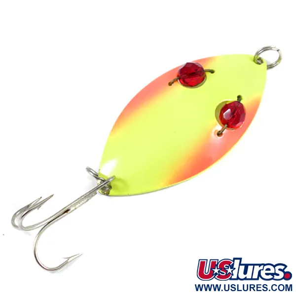 Vintage  Eppinger Red Eye Wiggler, 1oz Yellow / Orange / Nickel fishing spoon #1990