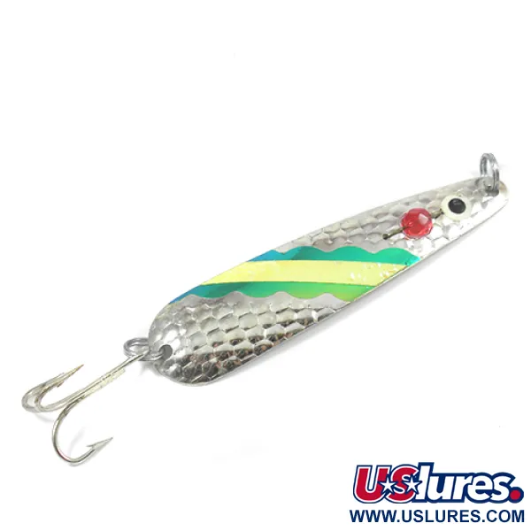 Vintage  Eppinger Red Eye Evil Eye, 1/3oz Silver(Silver Plated) / Red / Yellow / Green fishing spoon #1993