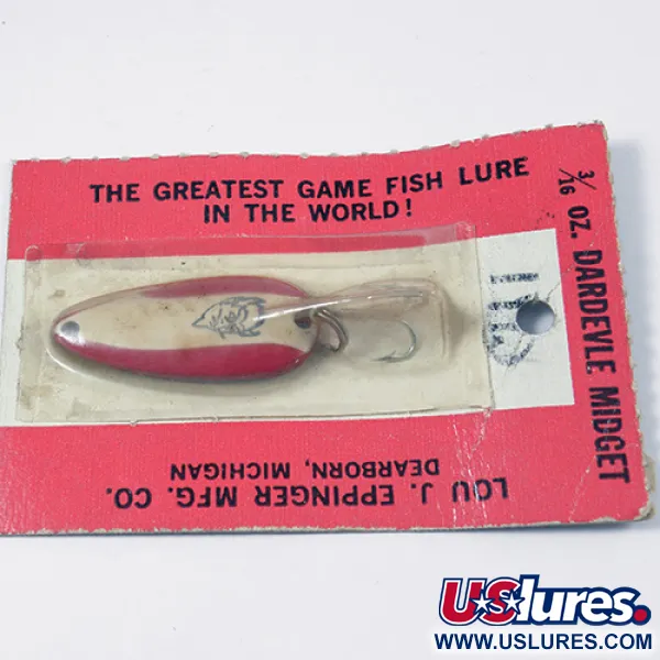  Eppinger Dardevle Midget , 3/16oz Red / White fishing spoon #2001