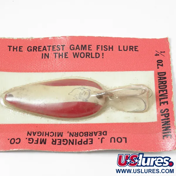 Eppinger Dardevle Spinnie, 1/3oz Red / White fishing spoon #2002