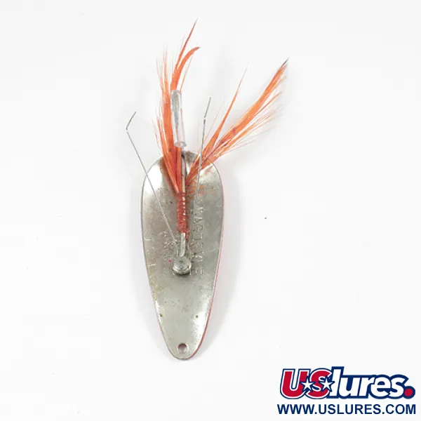 Vintage  Eppinger Dardevle Dardevlet Feathered Weedless, 2/5oz Bright Pink / Nickel fishing spoon #2009