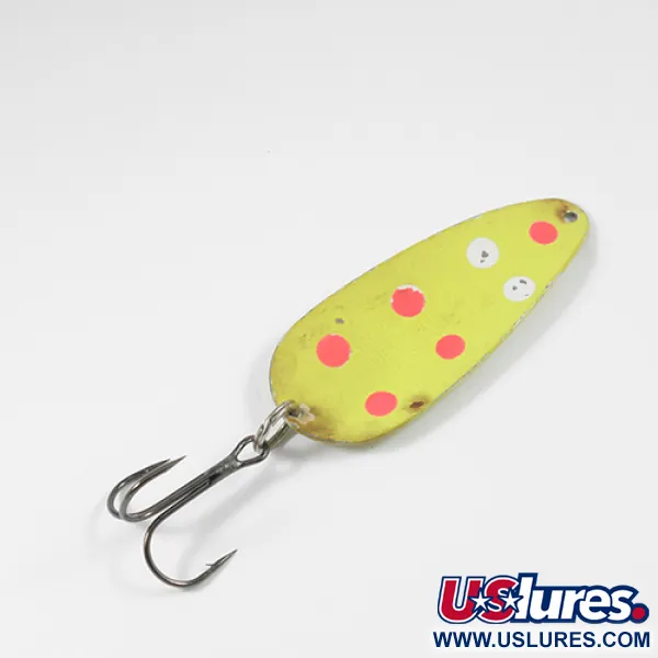 Vintage  Eppinger Dardevle Dardevlet, 3/4oz Fluorescent Yellow / Red fishing spoon #2014