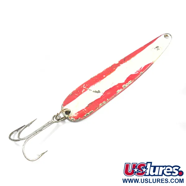 Vintage  Eppinger Dardevle Seadevlet, 1 1/3oz Nickel / Red / White fishing spoon #2015