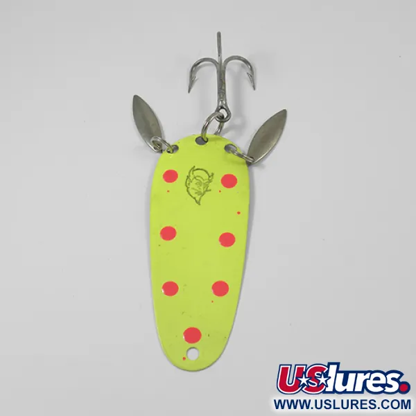 Vintage  Eppinger Dardevle Sagamore JT Buel, 2/5oz Yellow / Red / Nickel fishing spoon #2016