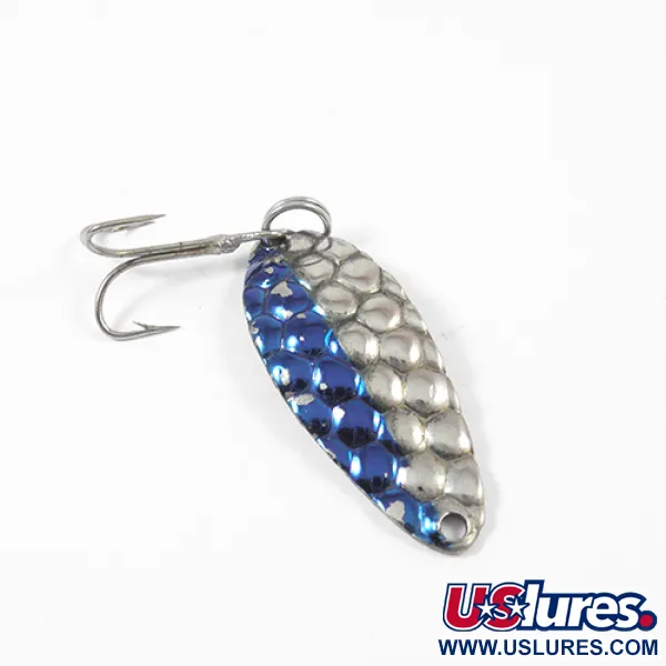 Vintage  Seneca Little Cleo, 1/4oz Nickel / Blue fishing spoon #2023