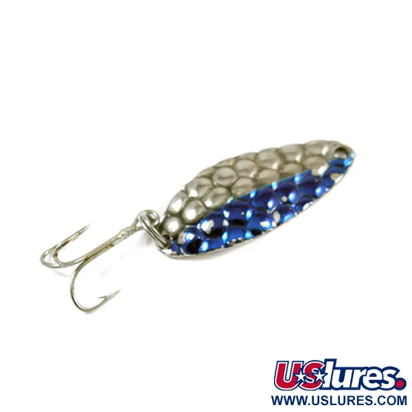 Vintage  Seneca Little Cleo, 1/4oz Nickel / Blue fishing spoon #2023