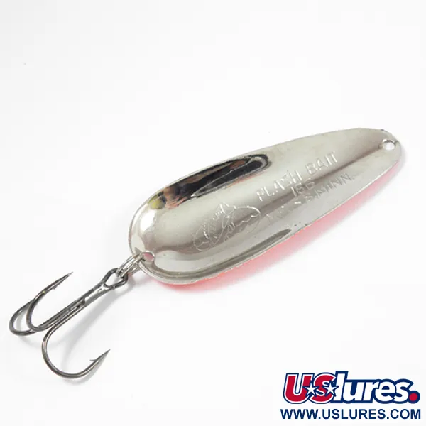 Vintage   Nebco FlashBait 166, 3/5oz Red / Black / Nickel fishing spoon #2033