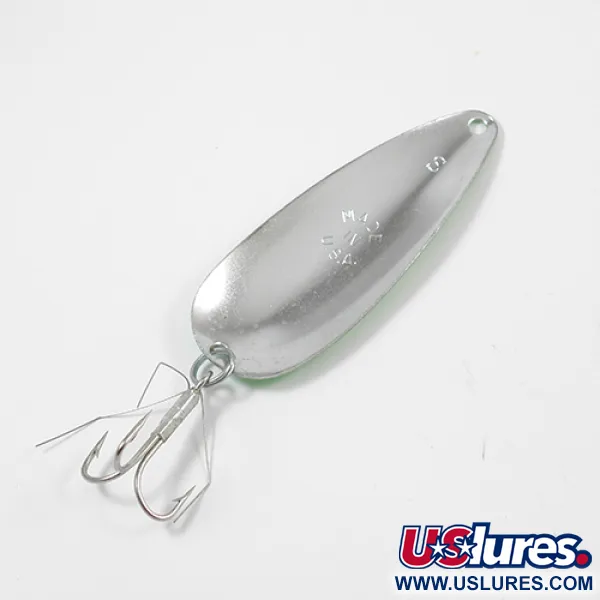 Vintage  Worth Chippewa, 1/2oz Green / Black / Nickel fishing spoon #2035