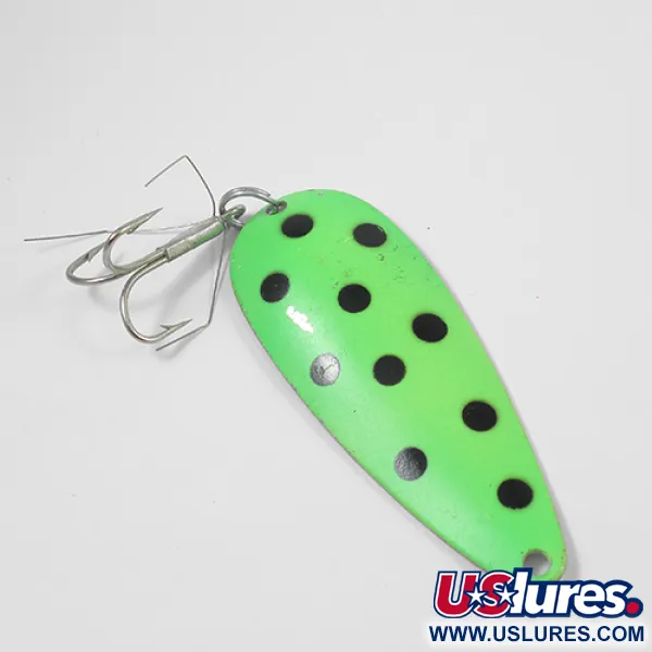 Vintage  Worth Chippewa, 1/2oz Green / Black / Nickel fishing spoon #2035