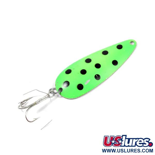 Vintage  Worth Chippewa, 1/2oz Green / Black / Nickel fishing spoon #2035