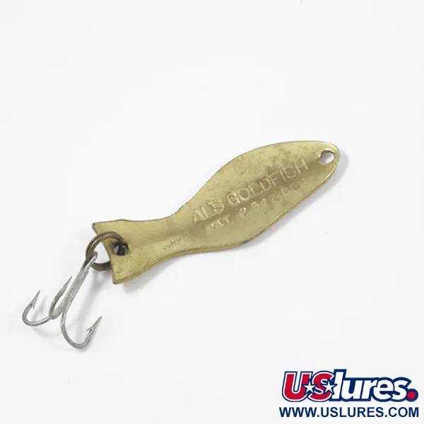 Vintage   Al's gold fish, 1/4oz Yellow / Red / Gold fishing spoon #2041