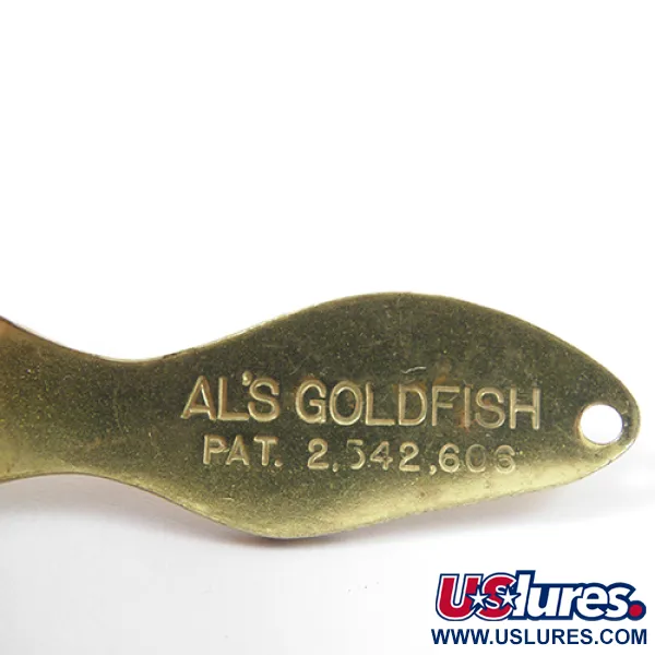 Vintage   Al's gold fish, 1/4oz Yellow / Red / Gold fishing spoon #2041